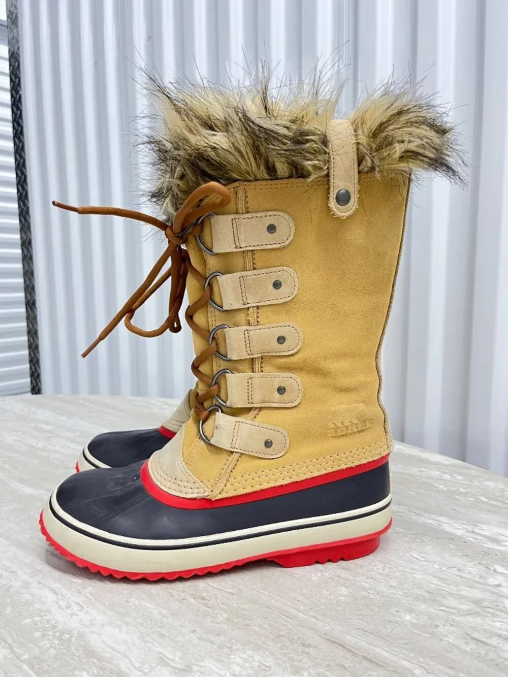 SOREL Joan‎ of Artic Tall Faux Fur Lined Waterproof Winter Boots Size 9